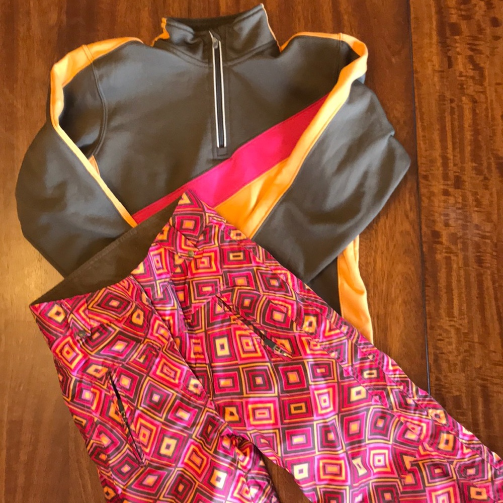 Obermeyer girls ski pants and sweatshirt bundle
